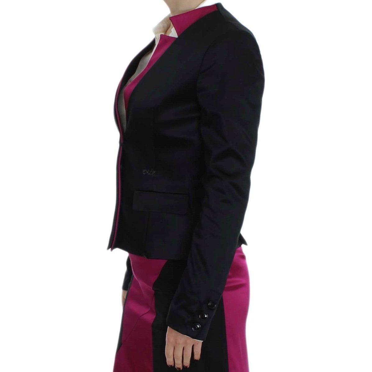 Exte Black Pink Stretch Blazer Jacket Exte