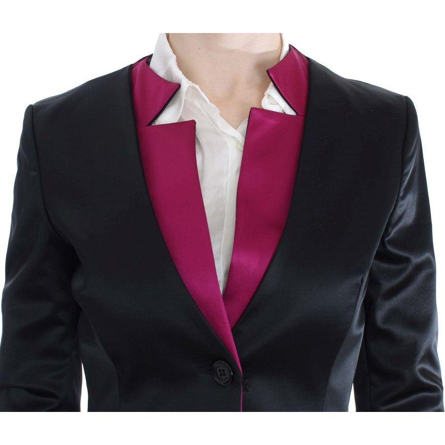 Exte Black Pink Stretch Blazer Jacket Exte