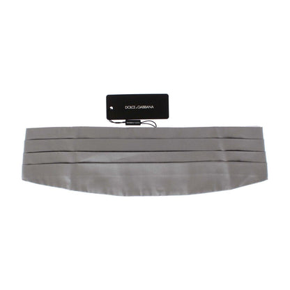 Dolce & Gabbana Silver Wide Belt Silk Cummerbund