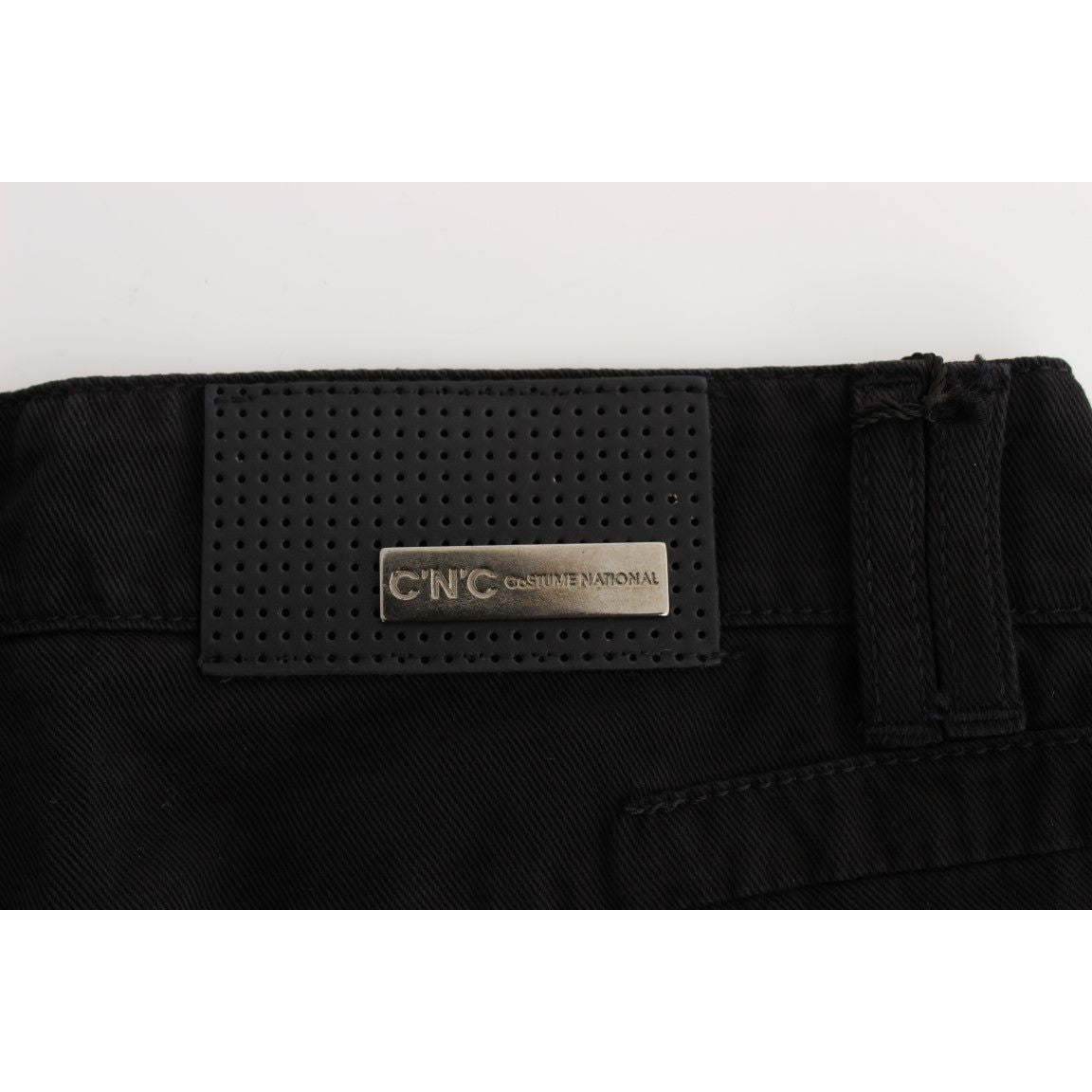 Costume National Black Cotton Slim Fit Bootcut Jeans