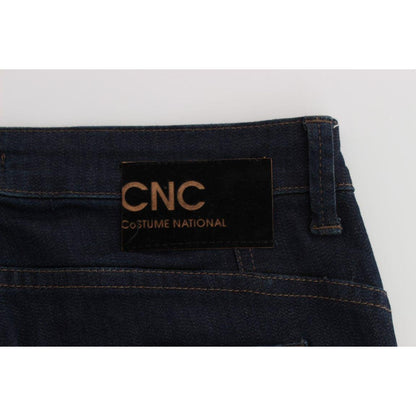 Costume National Blue Cotton Blend Slim Fit Jeans