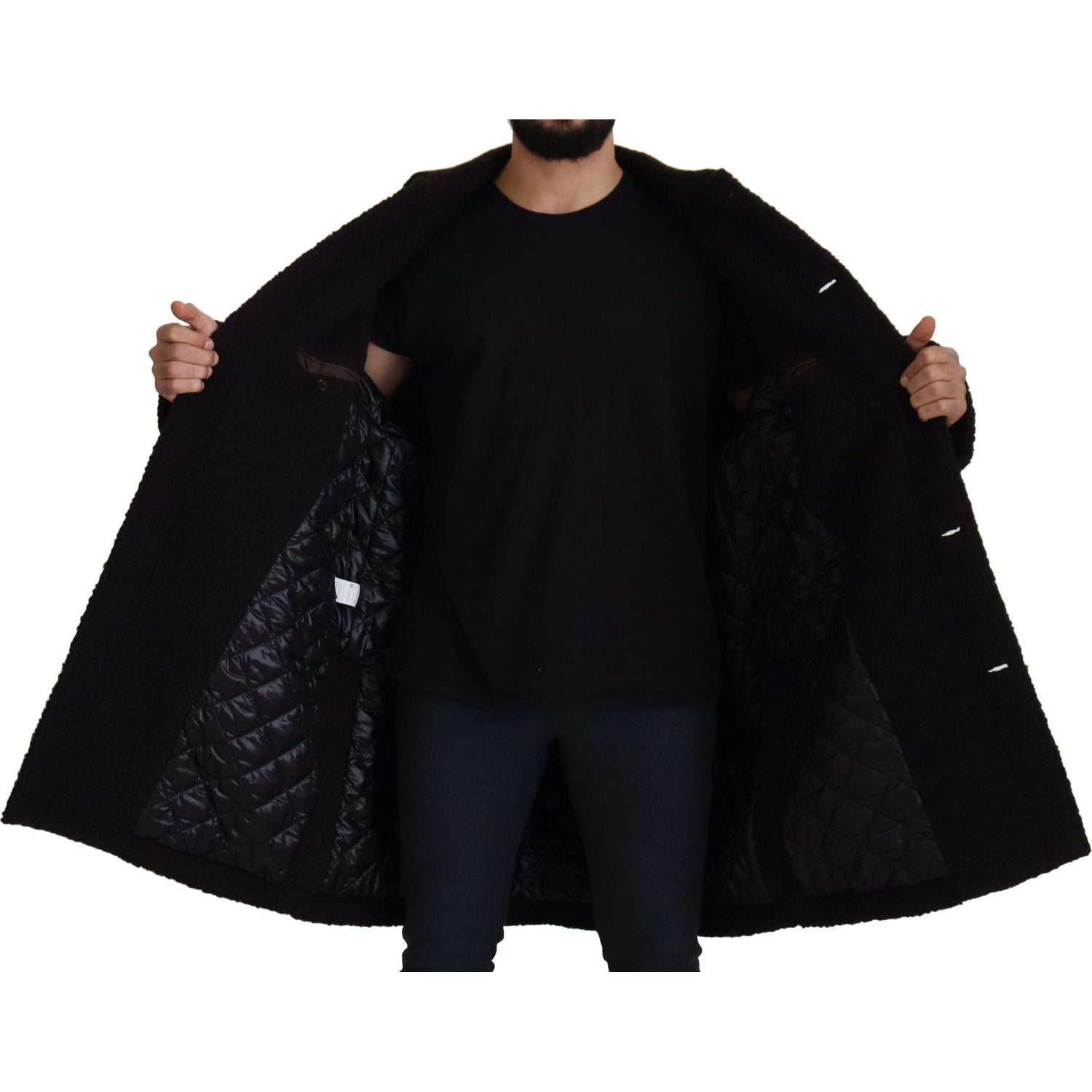 سترة دولتشي آند غابانا الأنيقة المصنوعة من مزيج صوف الألبكة باللون الأسود