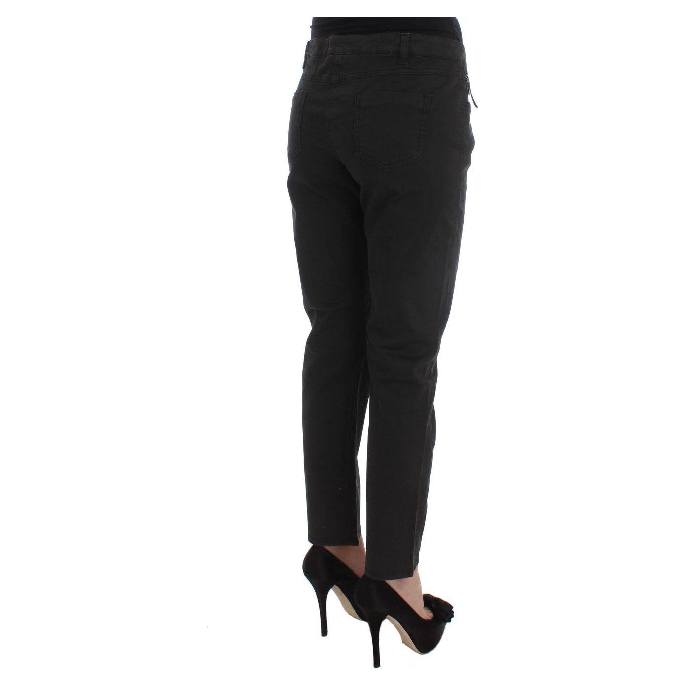 Costume National Black Cotton Capri Cropped Denim Jeans