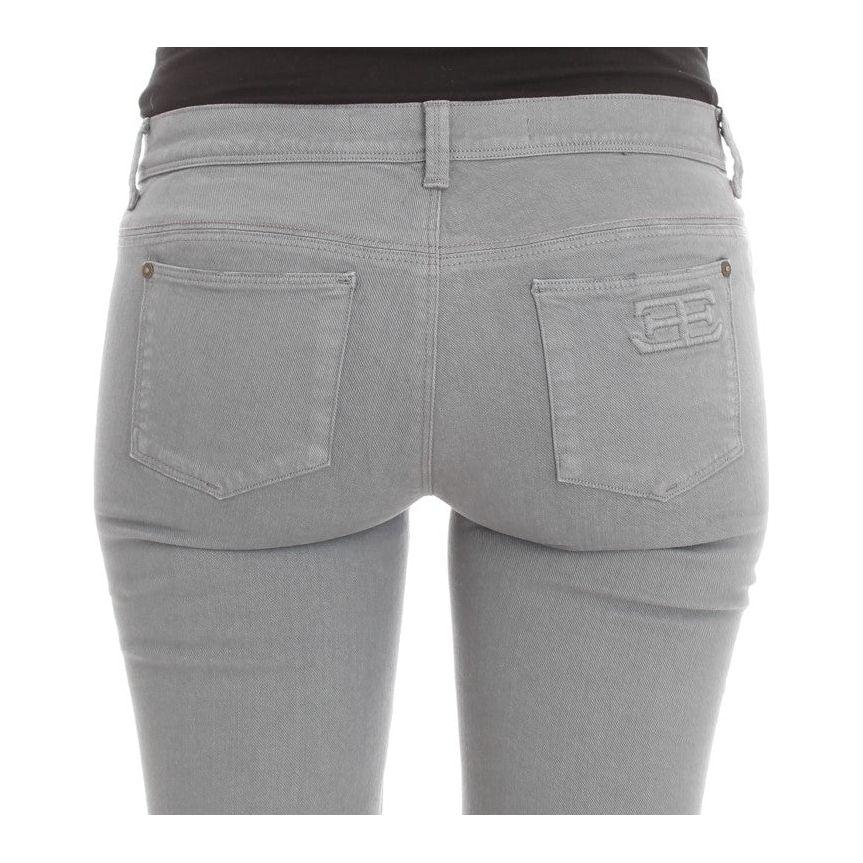 Ermanno Scervino Blue Cotton Blend Slim Fit Bootcut Jeans Ermanno Scervino