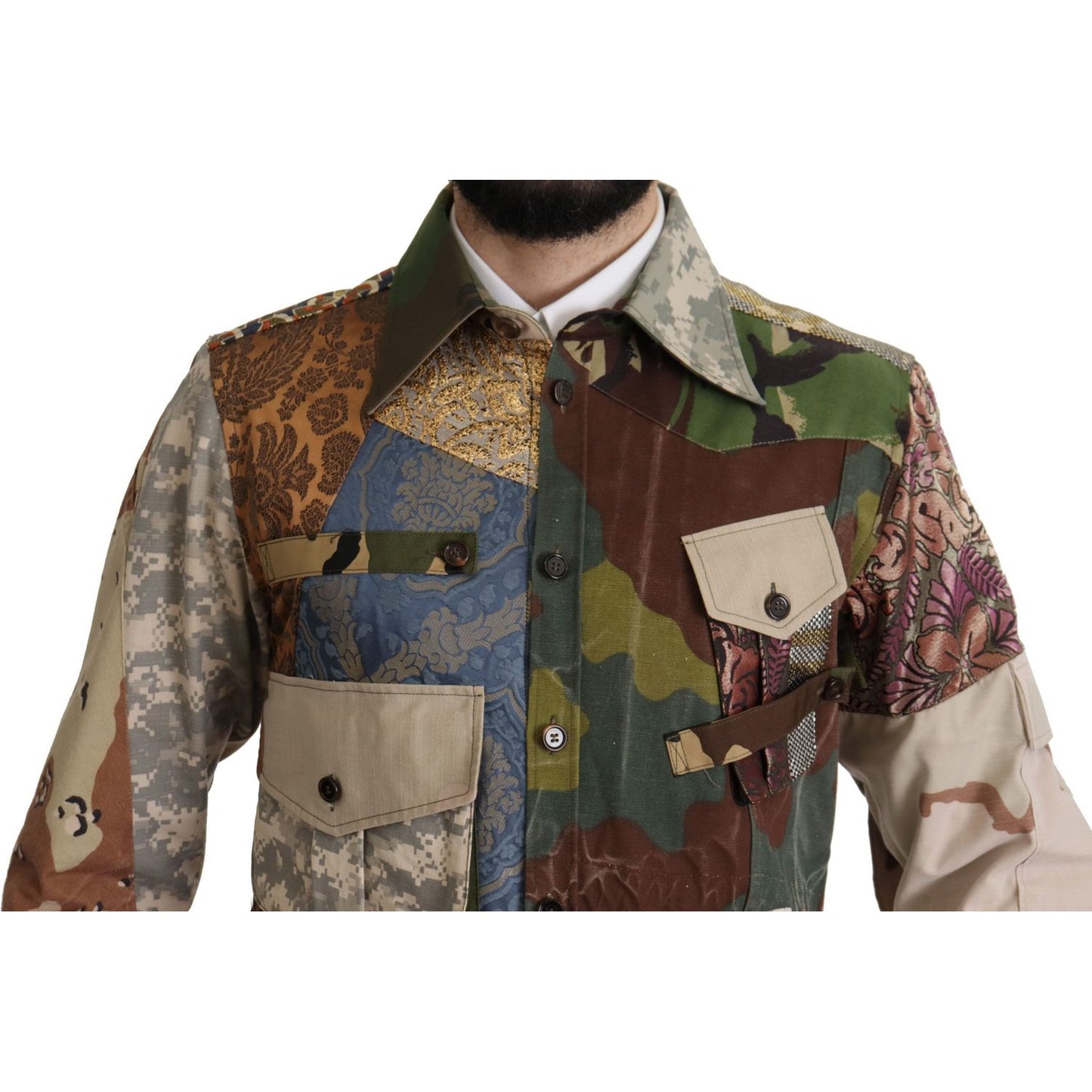 Dolce & Gabbana Patchwork Camouflage Casual Shirt Dolce & Gabbana