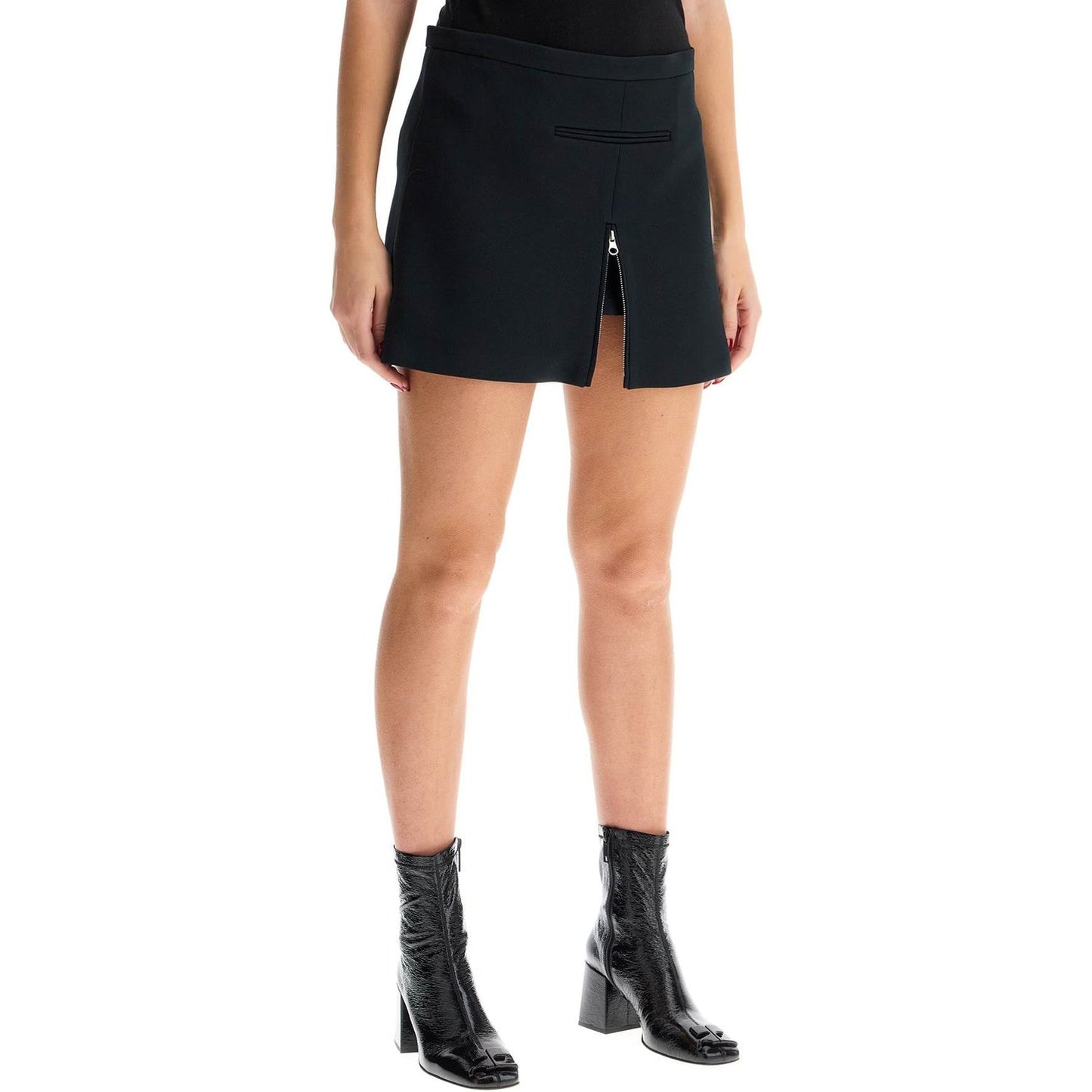 Courreges twill mini skirt with zipper