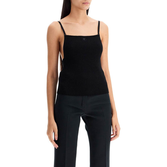 Courreges ribbed sleeveless top with Topwear Courreges