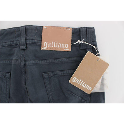 John Galliano Blue Cotton Blend Slim Fit Bootcut Jeans
