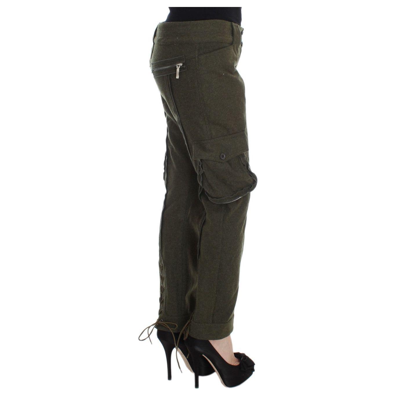 Ermanno Scervino Chic Green Cargo Pants for Effortless Style Ermanno Scervino