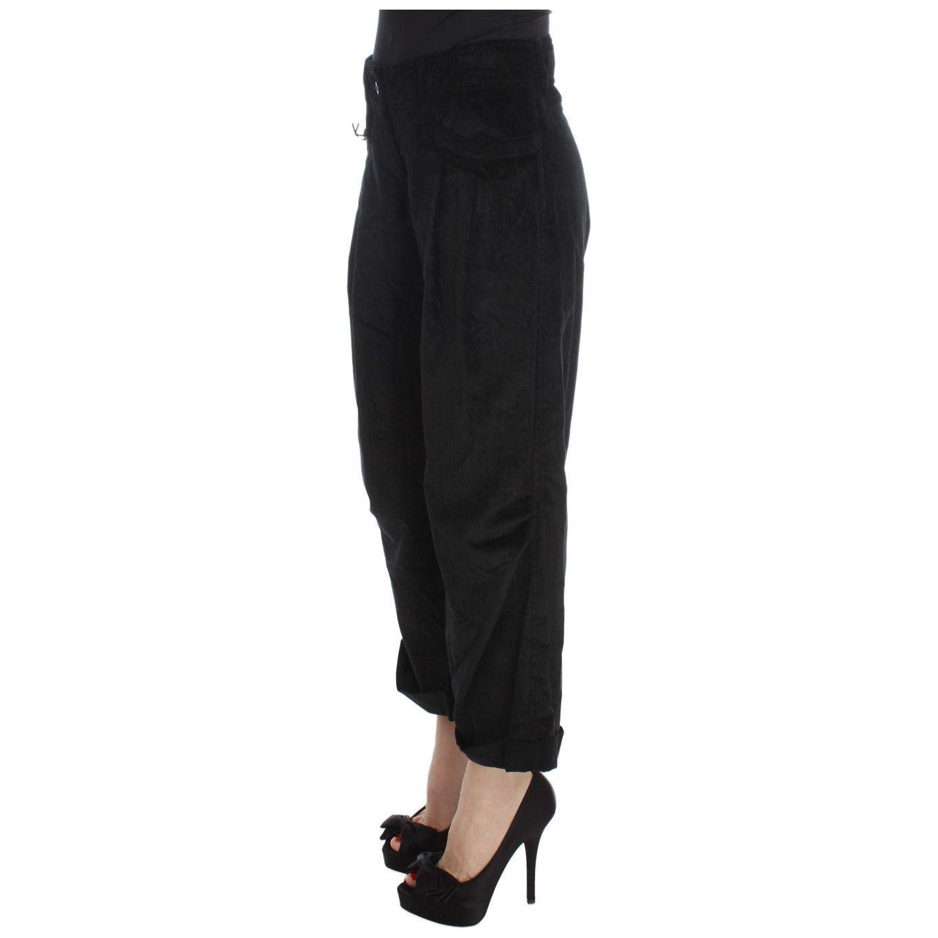 Ermanno Scervino Chic Black Wide Leg Cotton Jeans Jeans & Pants Ermanno Scervino