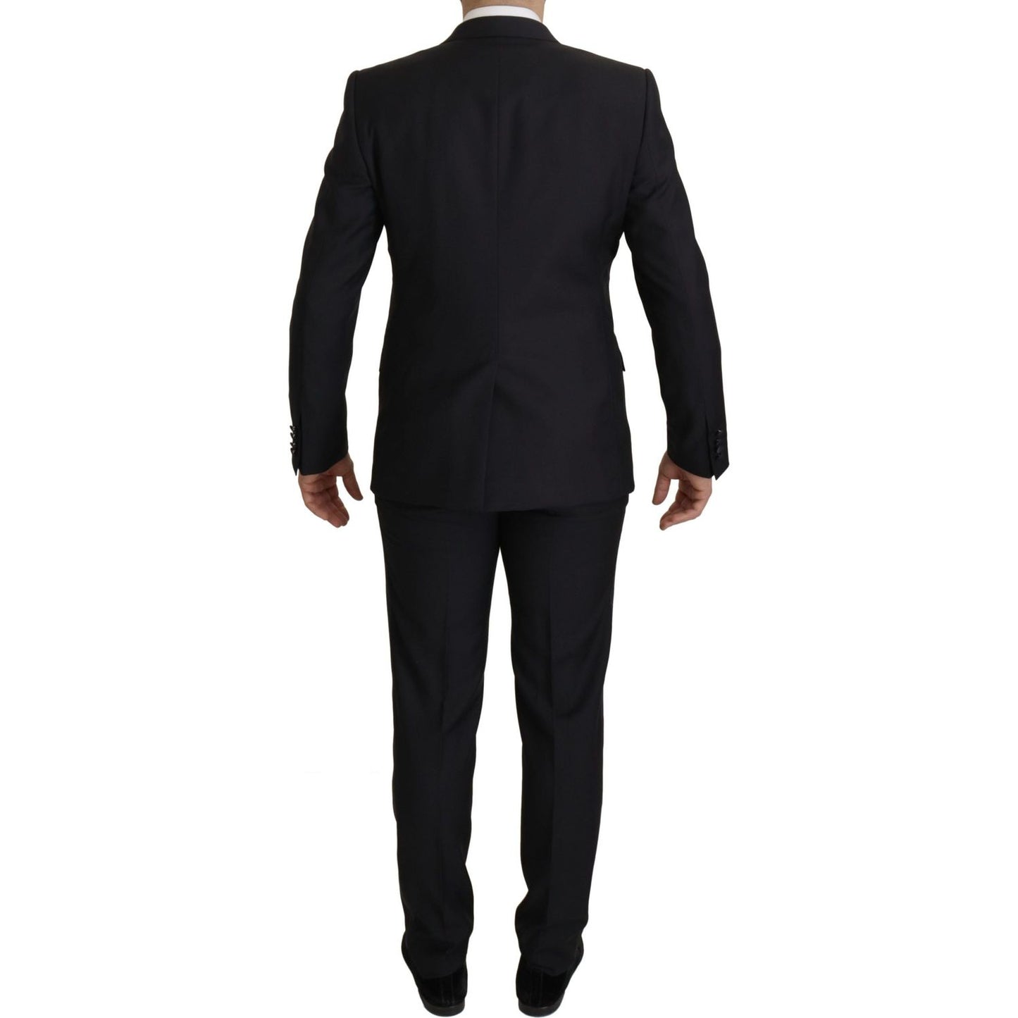 Dolce & Gabbana Elegant Black Three-Piece Wool Blend Suit Dolce & Gabbana