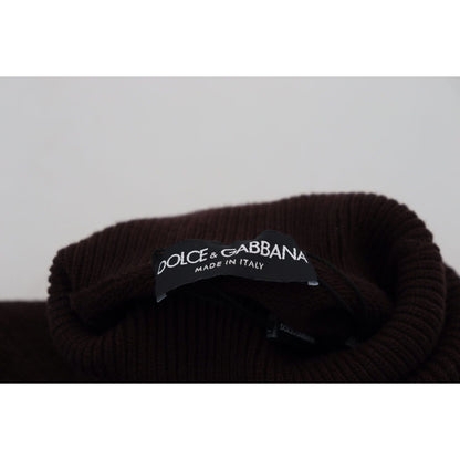 Dolce & Gabbana Brown Wool Turtle Neck Pullover Sweater