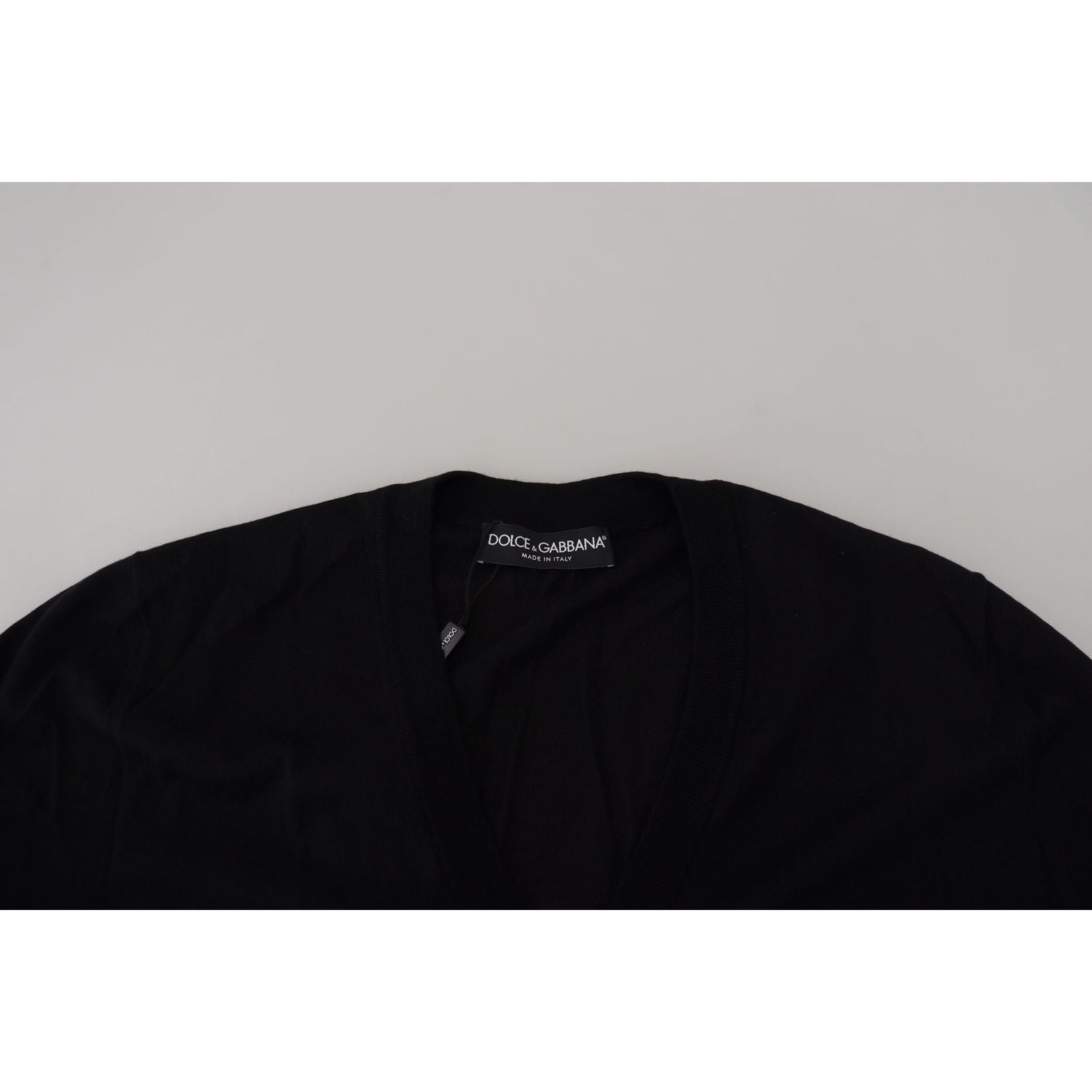 كارديجان أنيق من الصوف بأزرار باللون الأسود من دولتشي آند غابانا