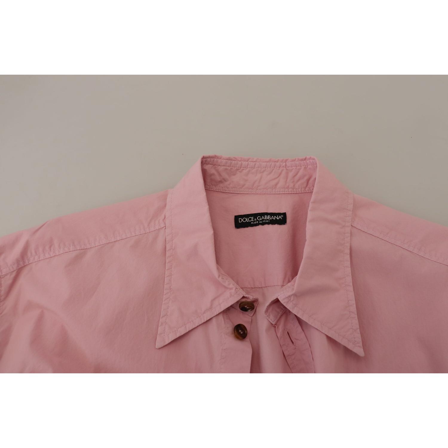 Dolce & Gabbana Pink Casual Button Down Long Sleeves Shirt