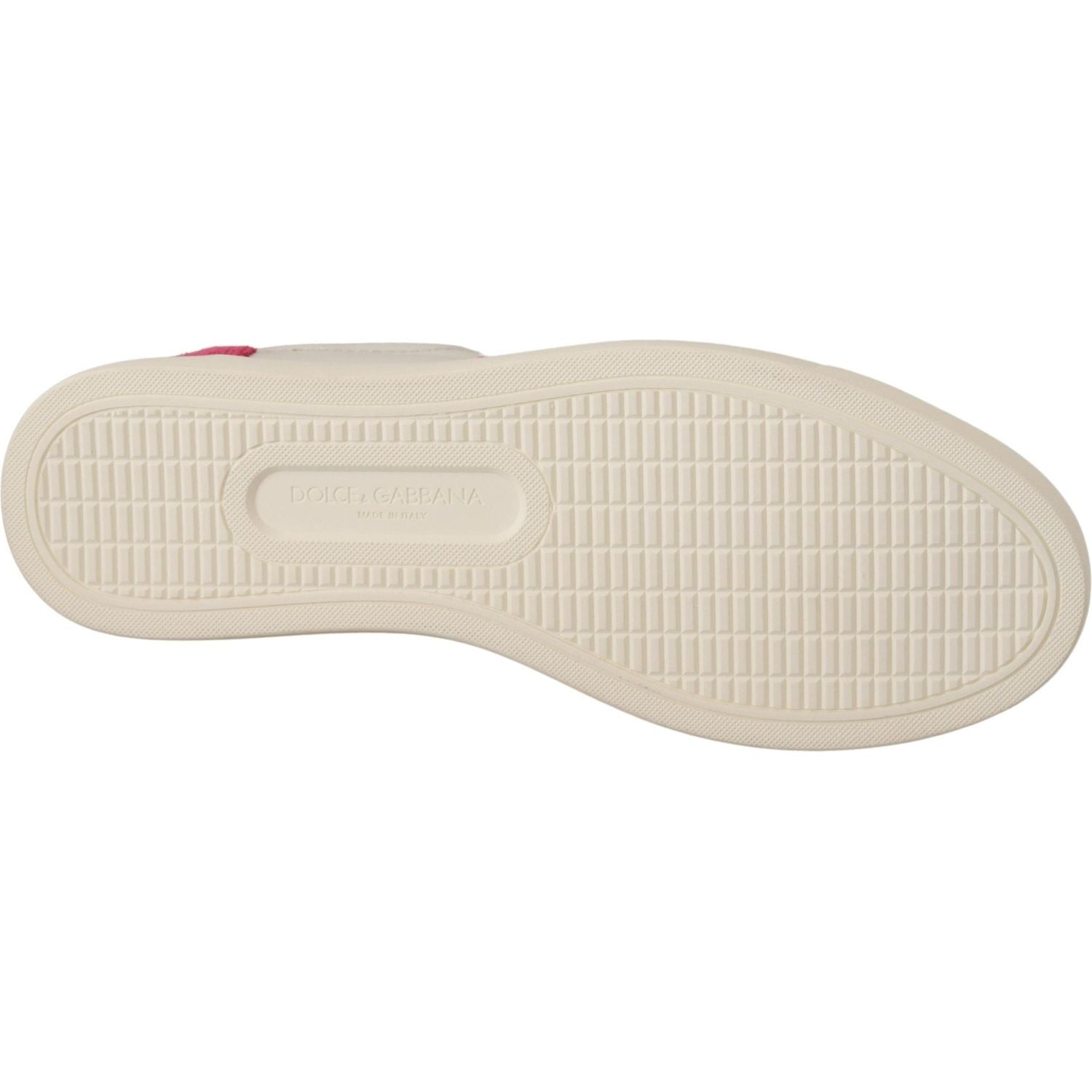 حذاء سنيكرز دولتشي آند غابانا الأنيق المصنوع من الجلد باللون الأبيض