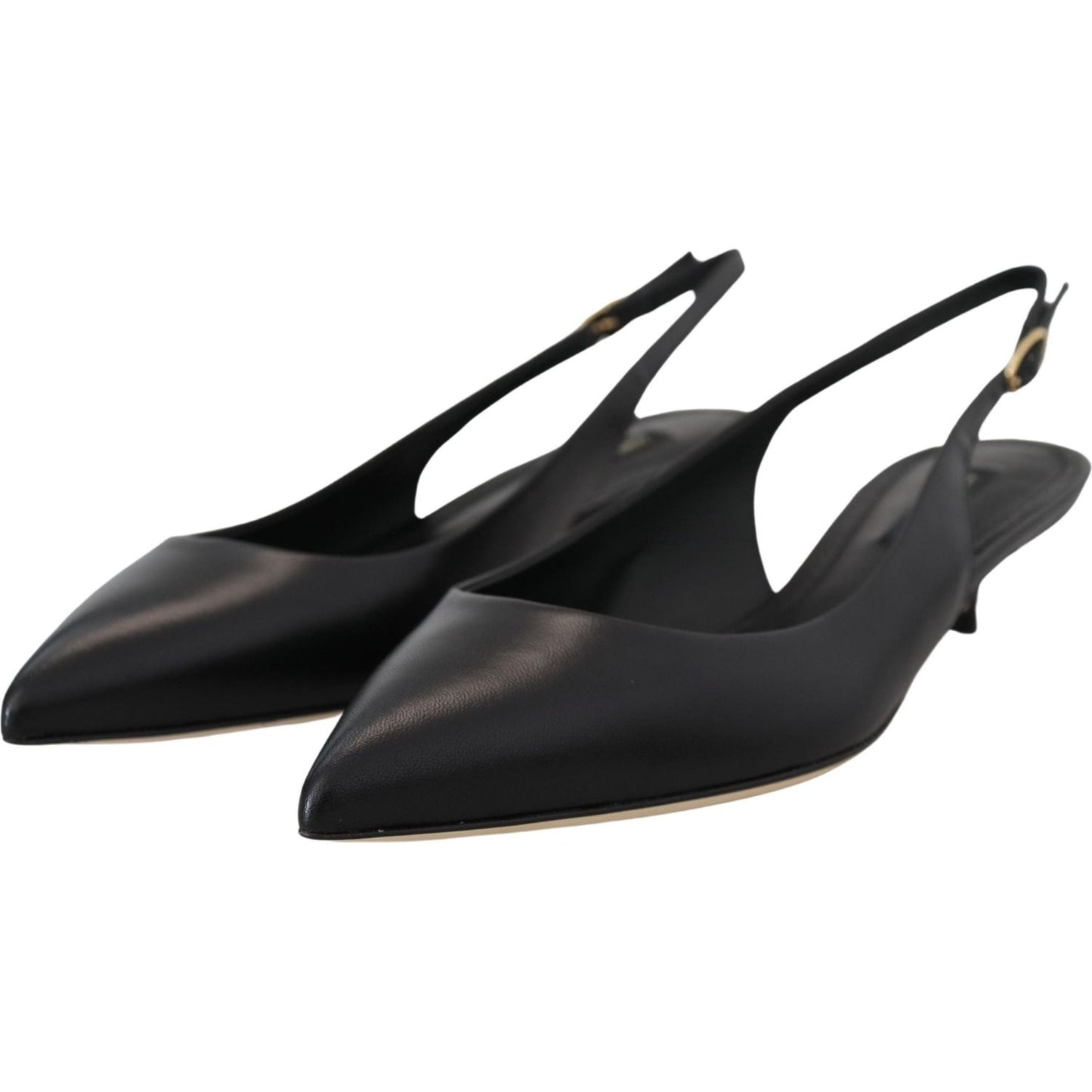 Dolce & Gabbana Elegant Black Leather Slingback Pumps Dolce & Gabbana