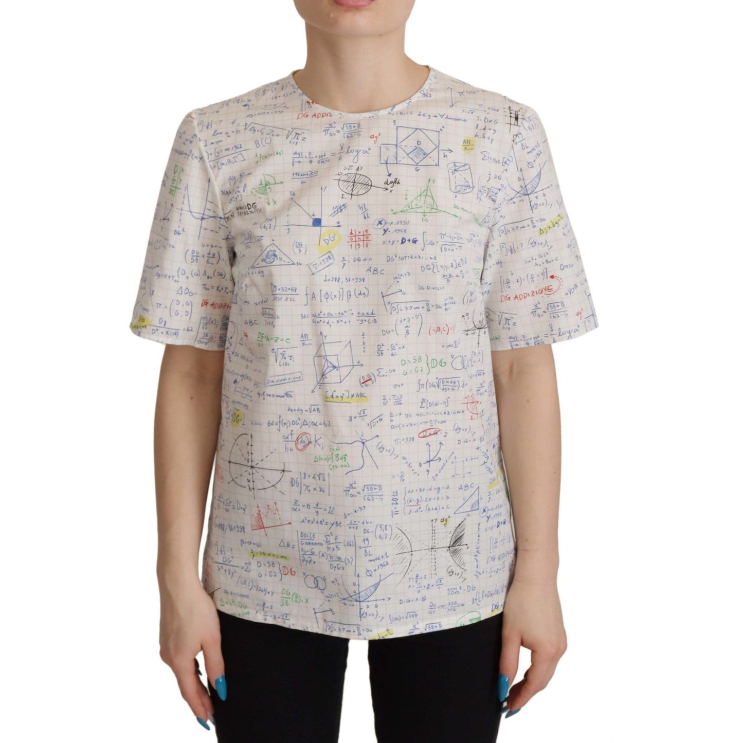 Dolce & Gabbana Algebra Print Round Neck Cotton Tee Dolce & Gabbana