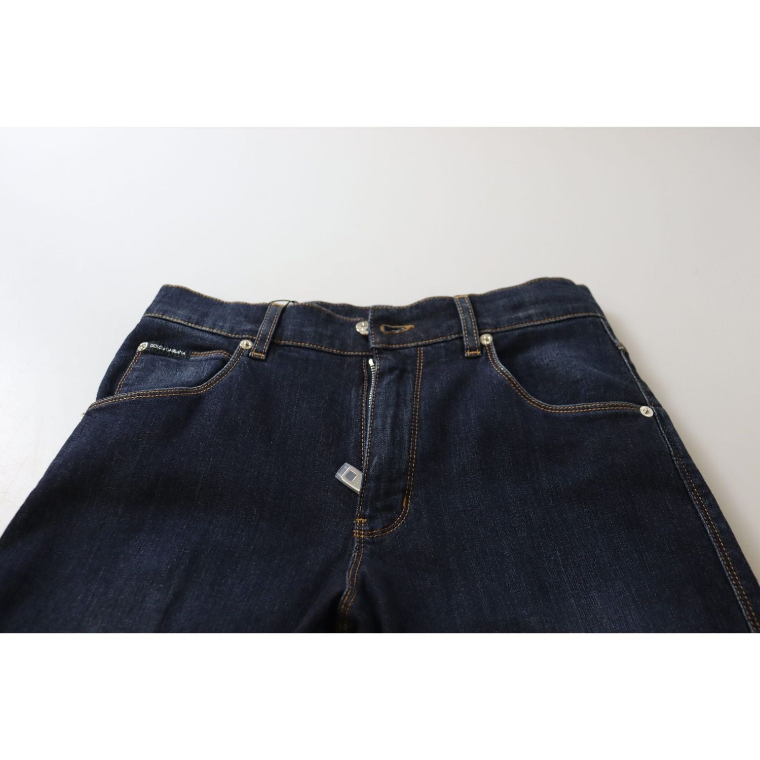 Dolce & Gabbana Blue Cotton High Waist Skinny Denim Jeans