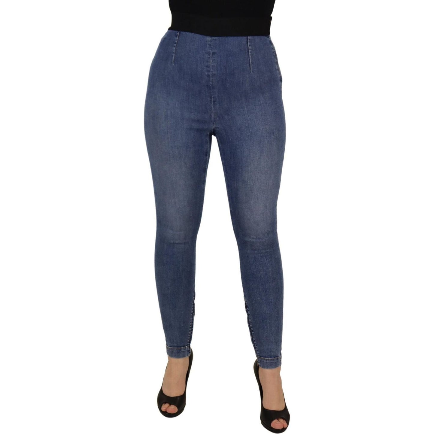 Dolce & Gabbana Blue High Waist Stretchable Skinny Pants Jeans Dolce & Gabbana