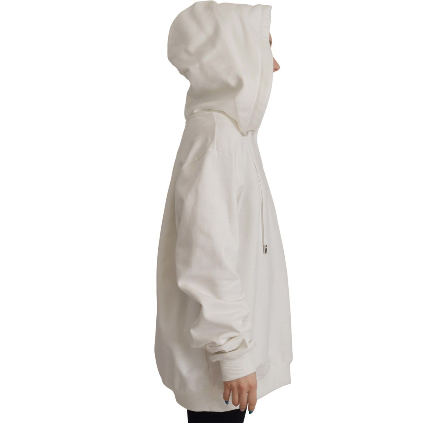 Dolce & Gabbana Chic White Hooded Pullover Sweater Dolce & Gabbana