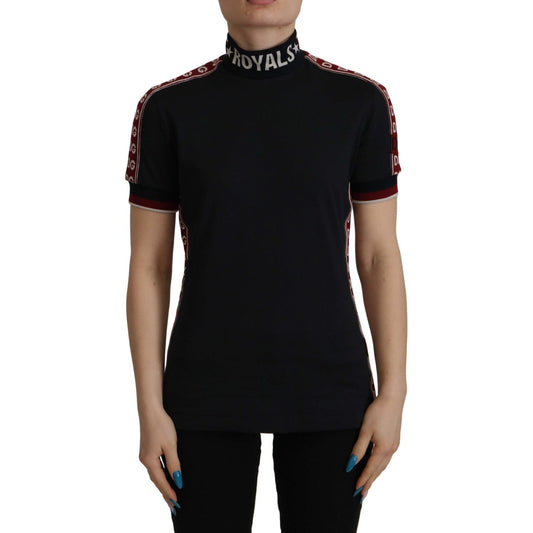 Dolce & Gabbana Elegant Black Turtle Neck Cotton Tee Dolce & Gabbana