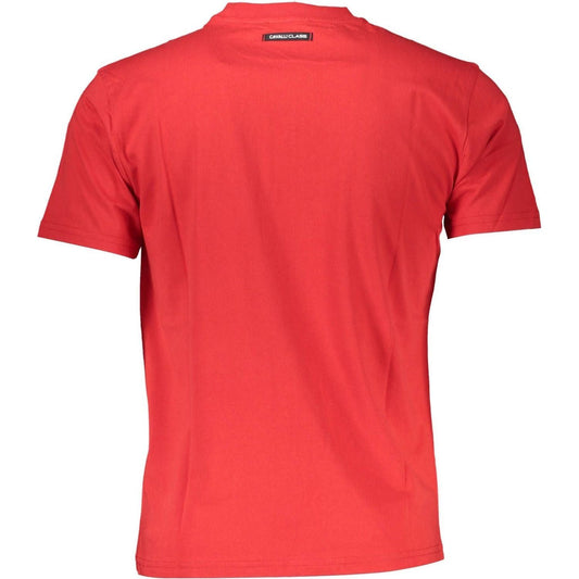 Cavalli Class Red Cotton Men T-Shirt Cavalli Class