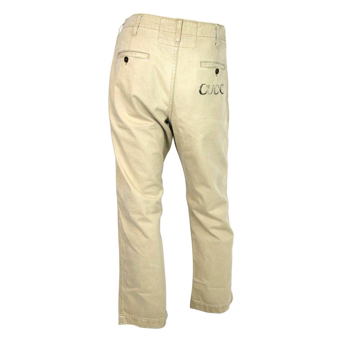 Light Brown Washed Cotton Pant Gucci Print Gucci