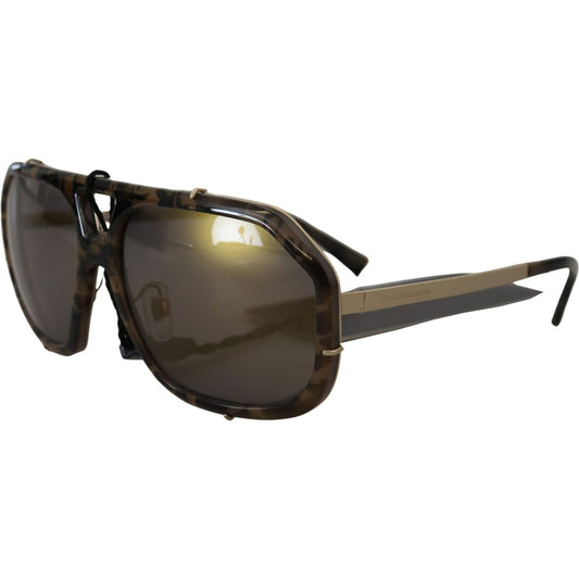 Dolce & Gabbana Chic Aviator Mirrored Brown Sunglasses Dolce & Gabbana