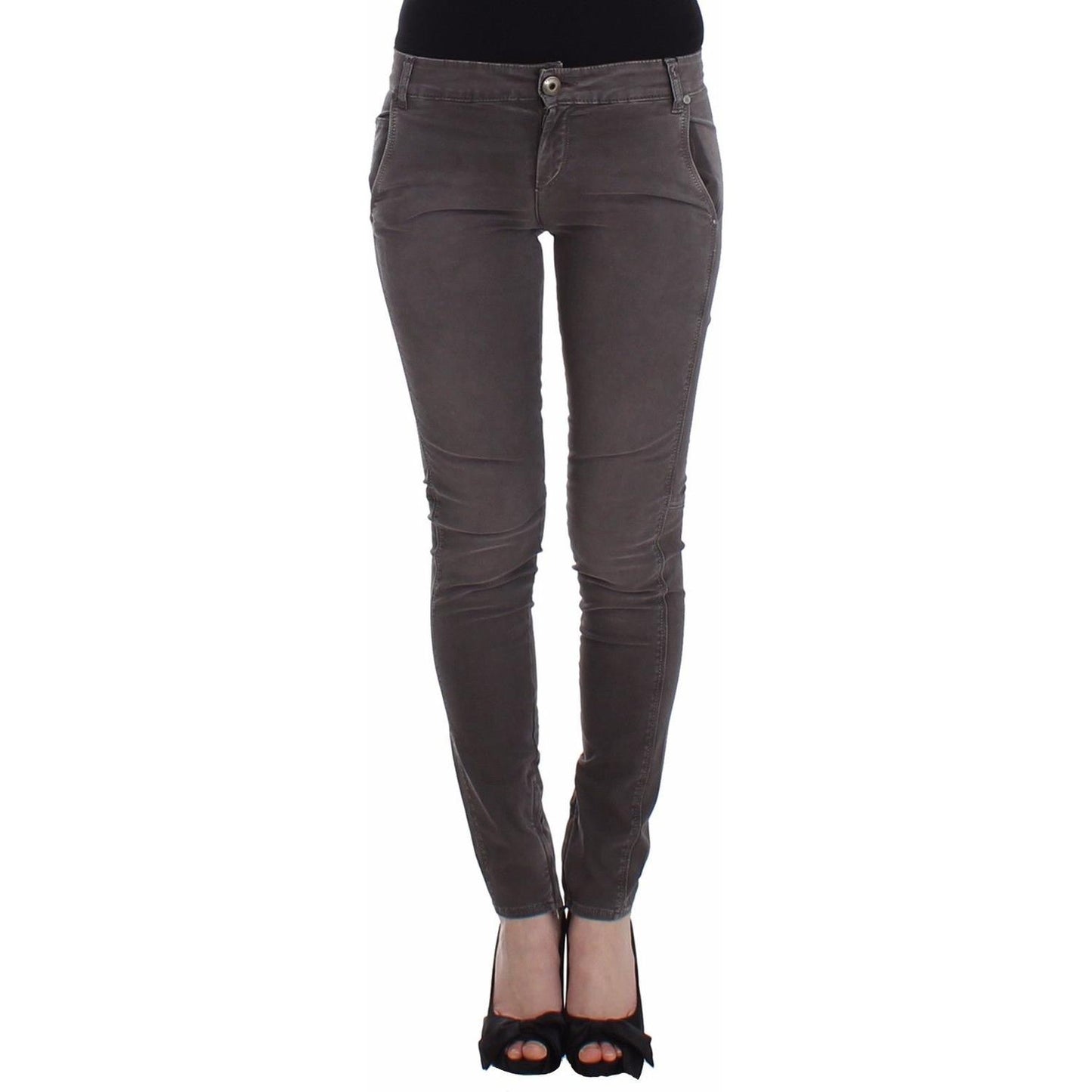 Ermanno Scervino Chic Gray Slim Leg Jeans - Elegance Meets Comfort Ermanno Scervino