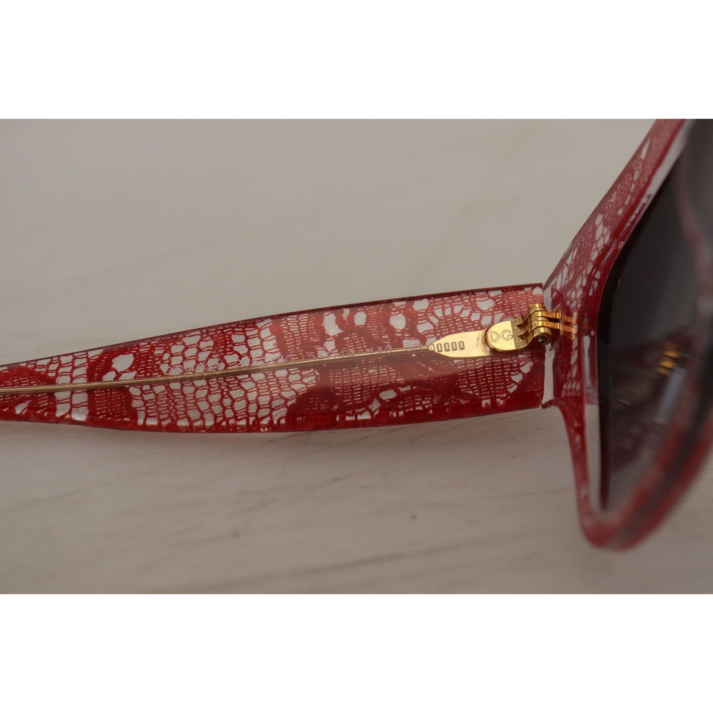 Dolce & Gabbana Red Lace Acetate Rectangle Shades DG4231Sunglasses