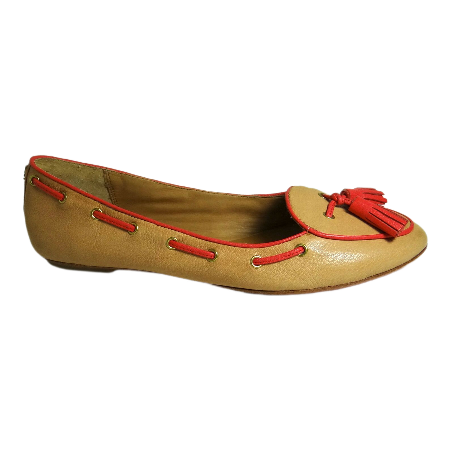 COACH Manika Soft Tan Leather Flat Shoes COACH