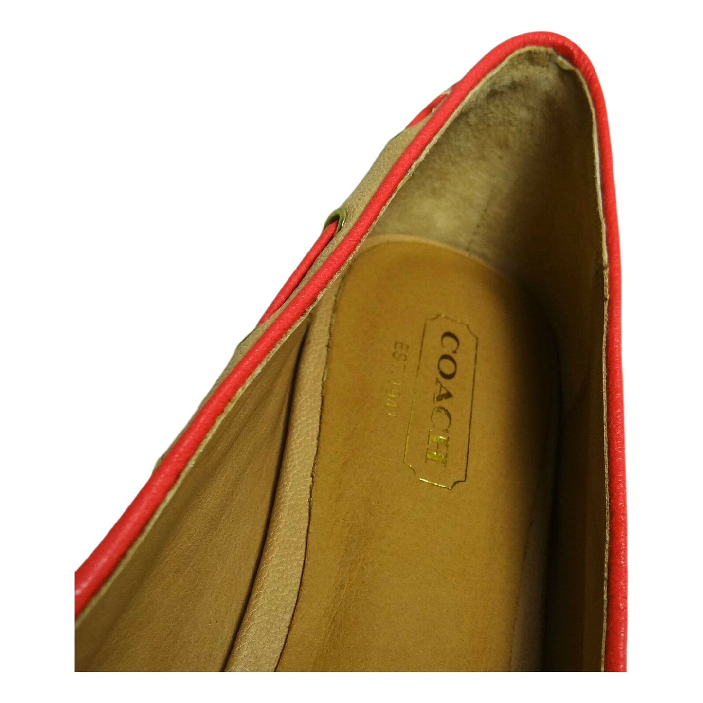 COACH Manika Soft Tan Leather Flat Shoes COACH