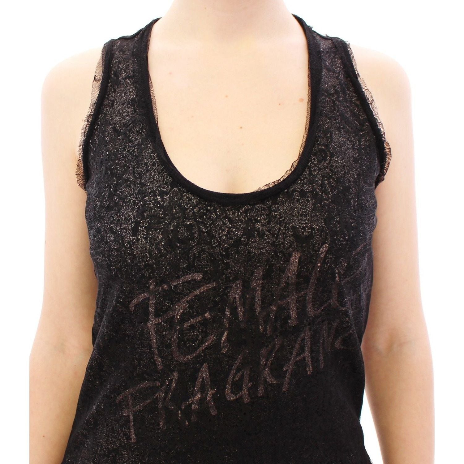 فستان قصير مزين بالدانتيل من النايلون الأسود من إيرمانو شيرفينو