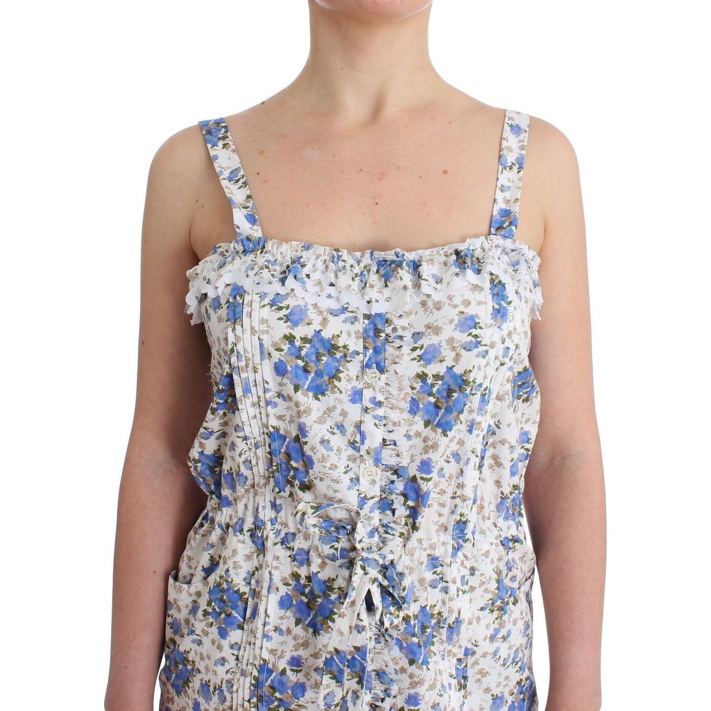 Ermanno Scervino Elegant Floral Sundress for Seaside Soirees Dresses Ermanno Scervino