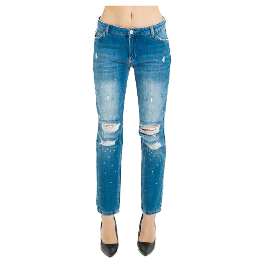 Imperfect Chic Distressed Straight Leg Jeans Imperfect