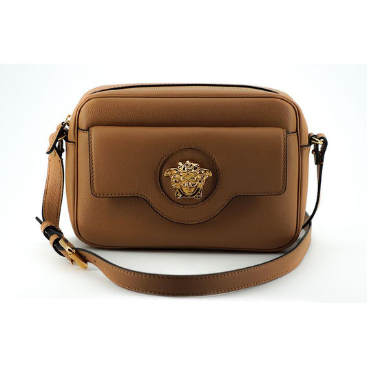 Versace Brown Calf Leather Camera Shoulder Bag Versace