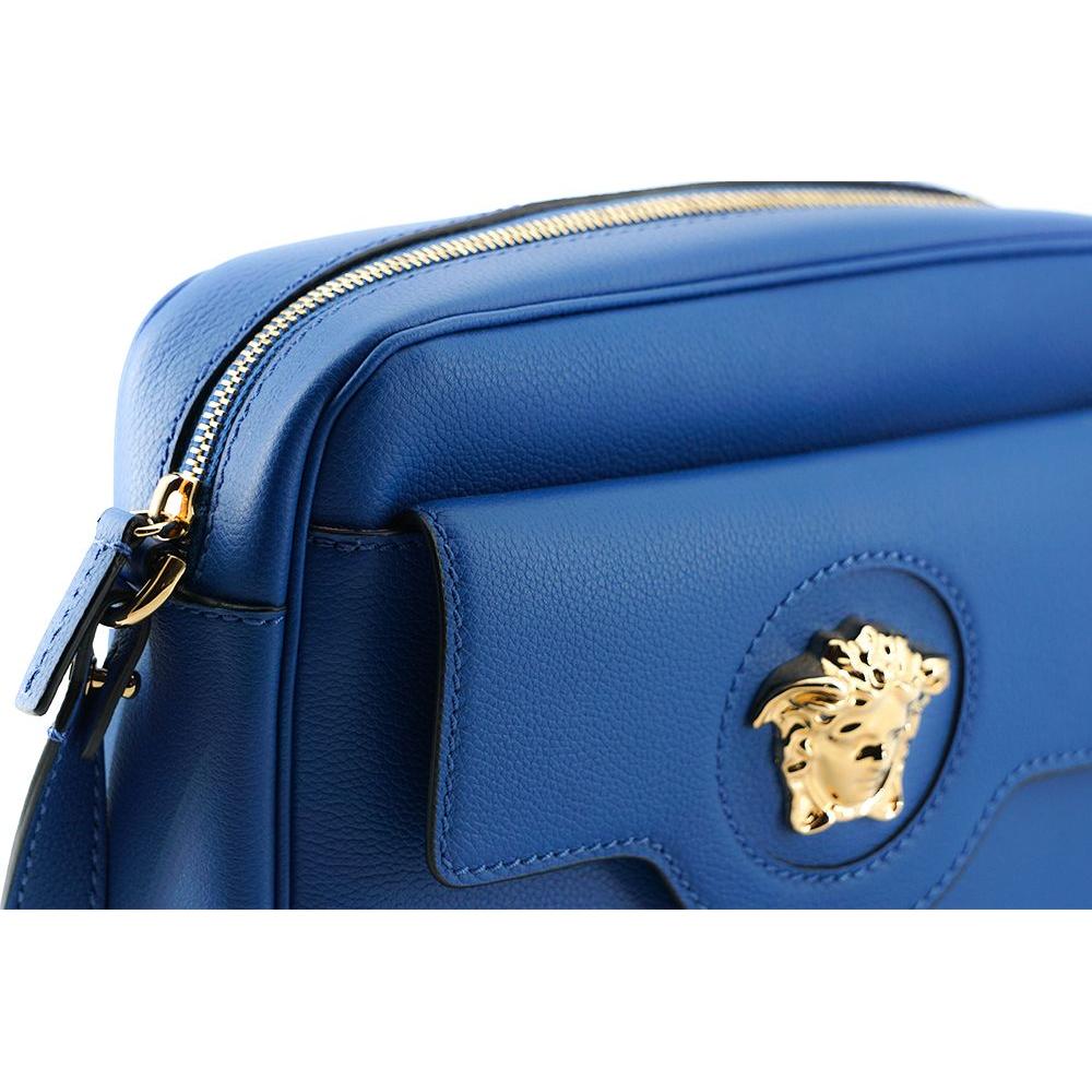 Versace Elegant Blue Calf Leather Camera Case Bag WOMAN SHOULDER BAGS Versace