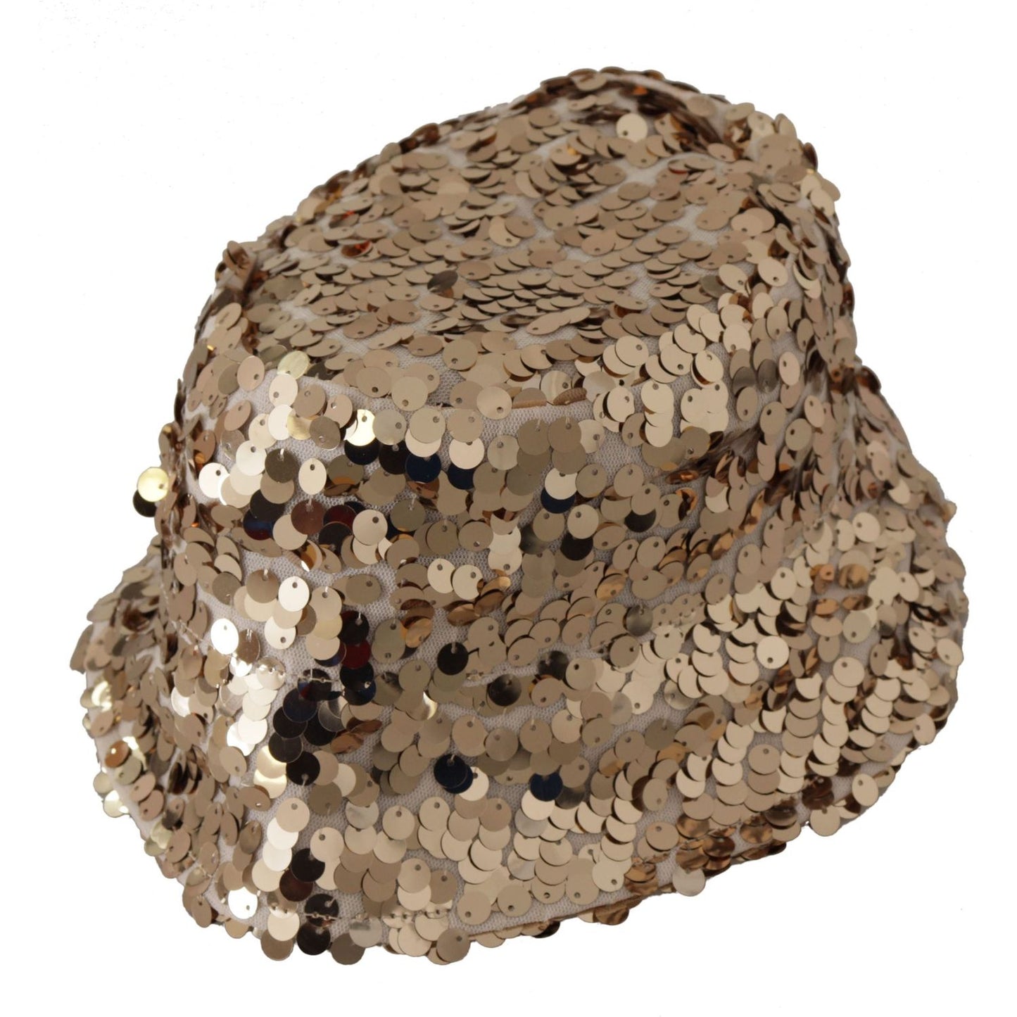 Dolce & Gabbana Elegant Sequined Gold Bucket Hat Dolce & Gabbana