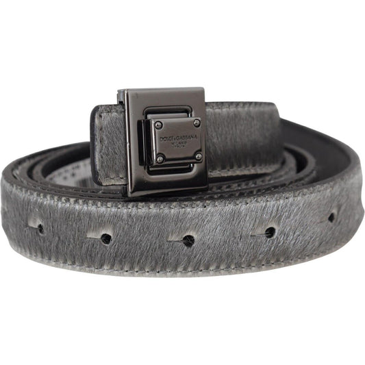 Dolce & Gabbana Elegant Silver Leather Designer Belt Dolce & Gabbana