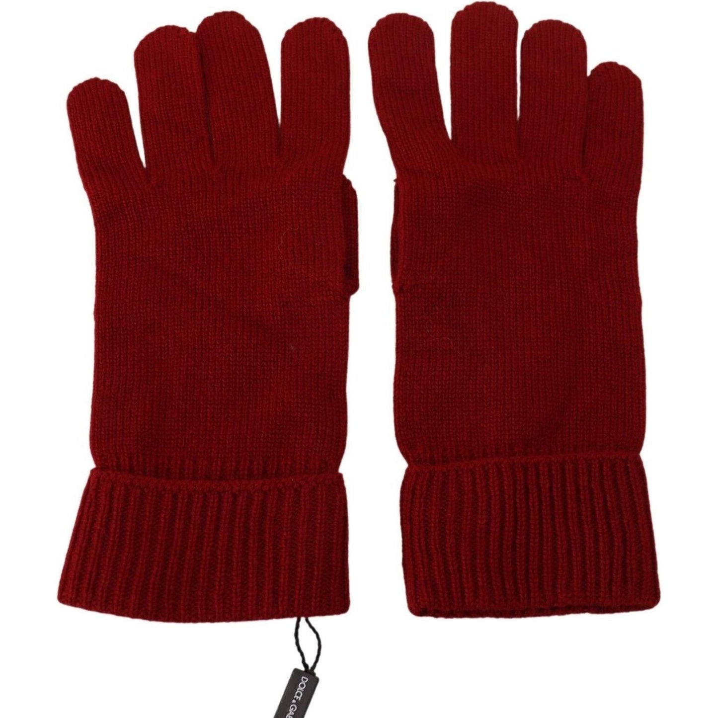 Dolce & Gabbana Elegant Red Cashmere Winter Gloves Dolce & Gabbana