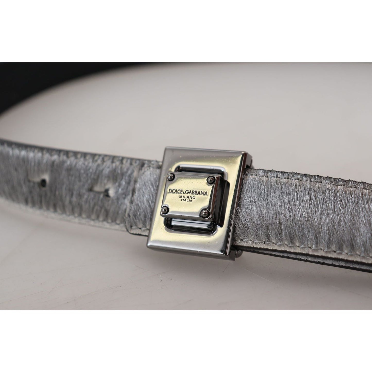 Dolce & Gabbana Elegant Silver Leather Designer Belt Dolce & Gabbana