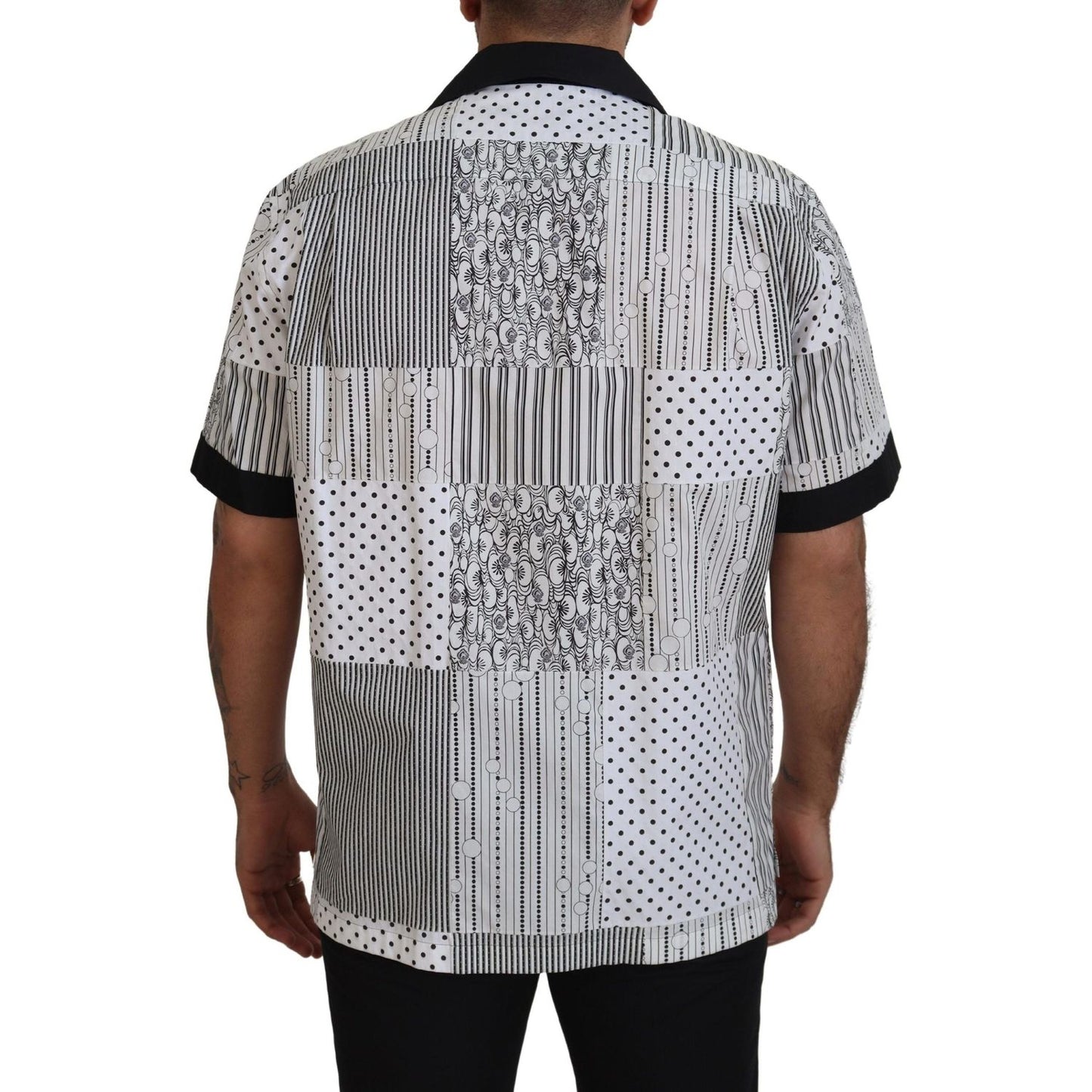 Dolce & Gabbana Elegant Black & White Cotton Shirt Dolce & Gabbana