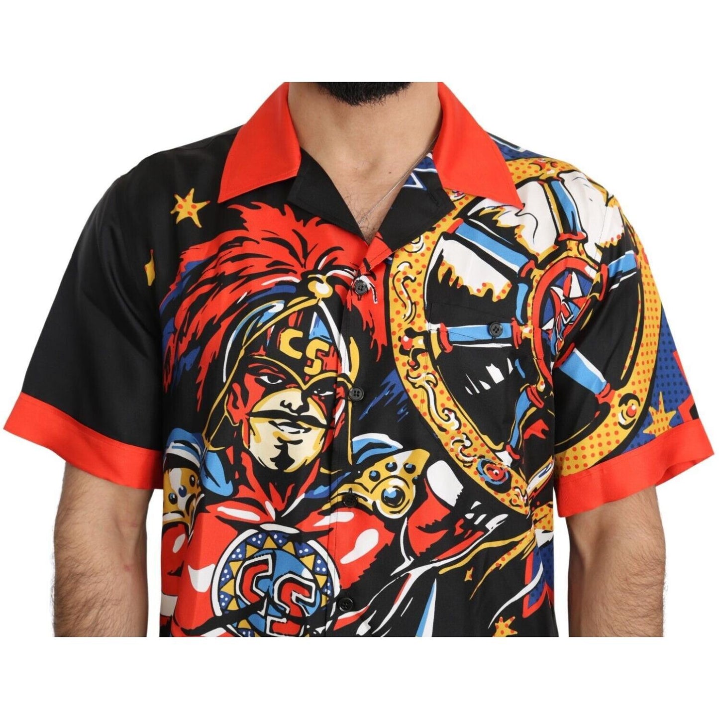 Dolce & Gabbana Multicolor Printed Short Sleeves Casual Shirt