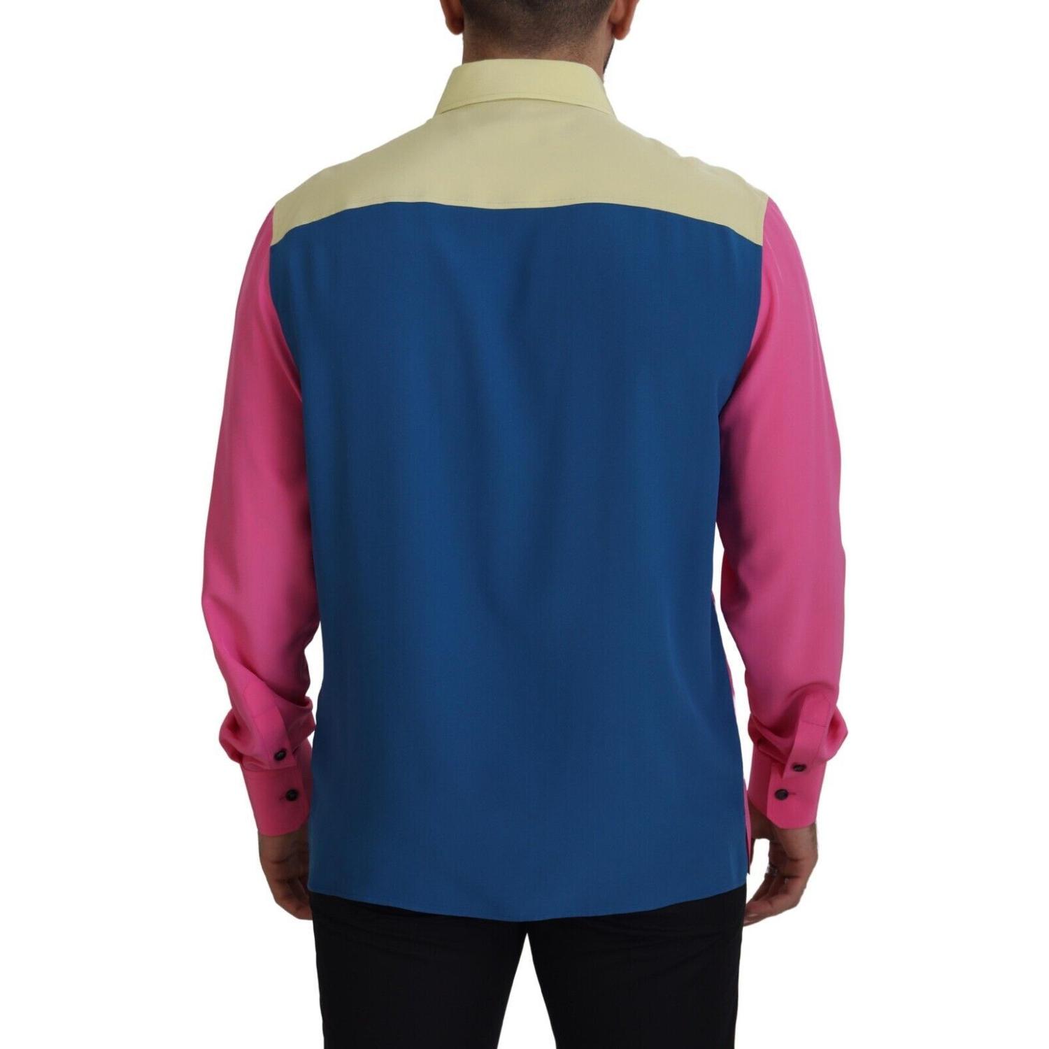 قميص دولتشي آند غابانا الأنيق متعدد الألوان من الحرير بأزرار