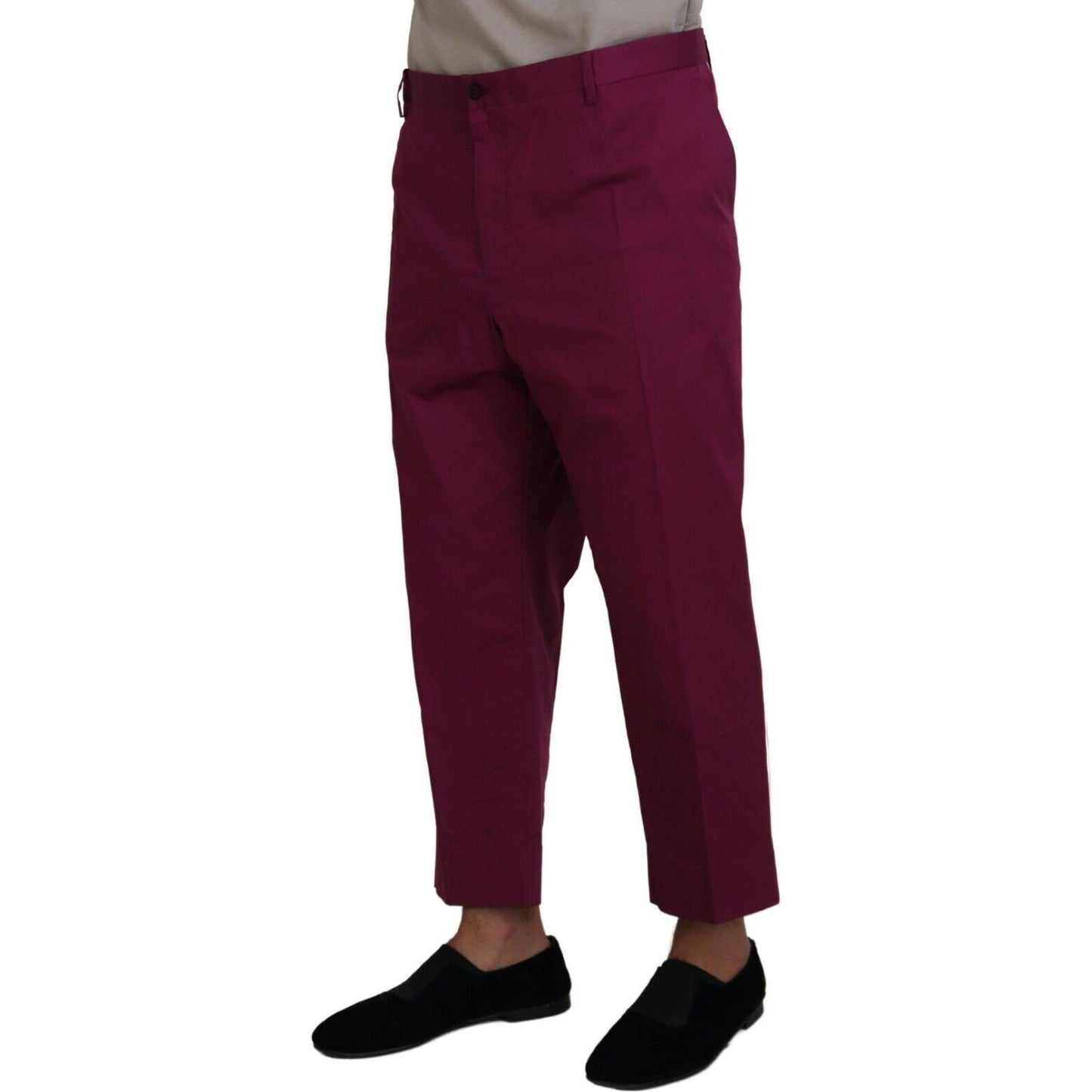 Dolce & Gabbana Elegant Magenta Cotton Stretch Pants Dolce & Gabbana