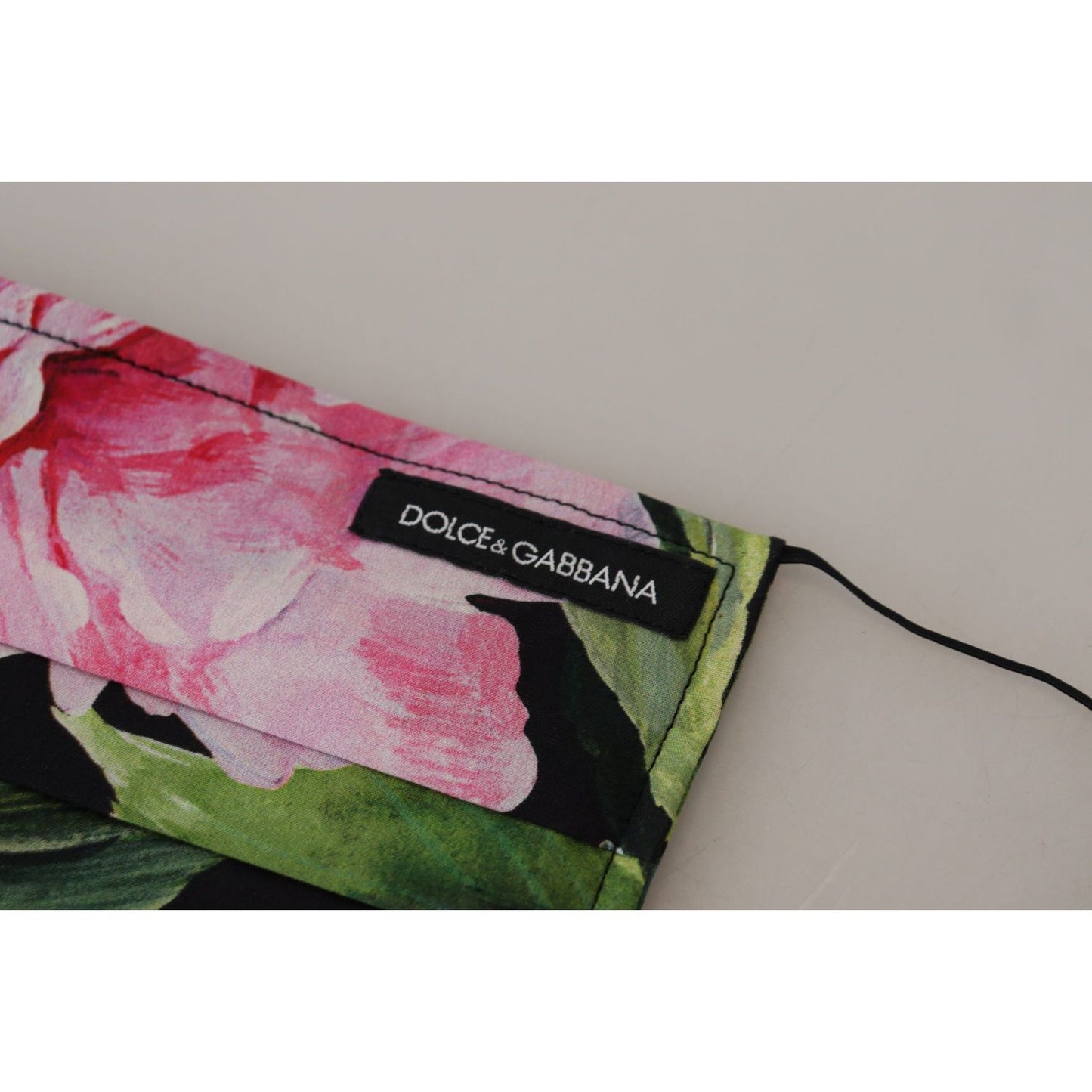 Dolce & Gabbana Black Floral Pleated Elastic Ear Strap Face Mask