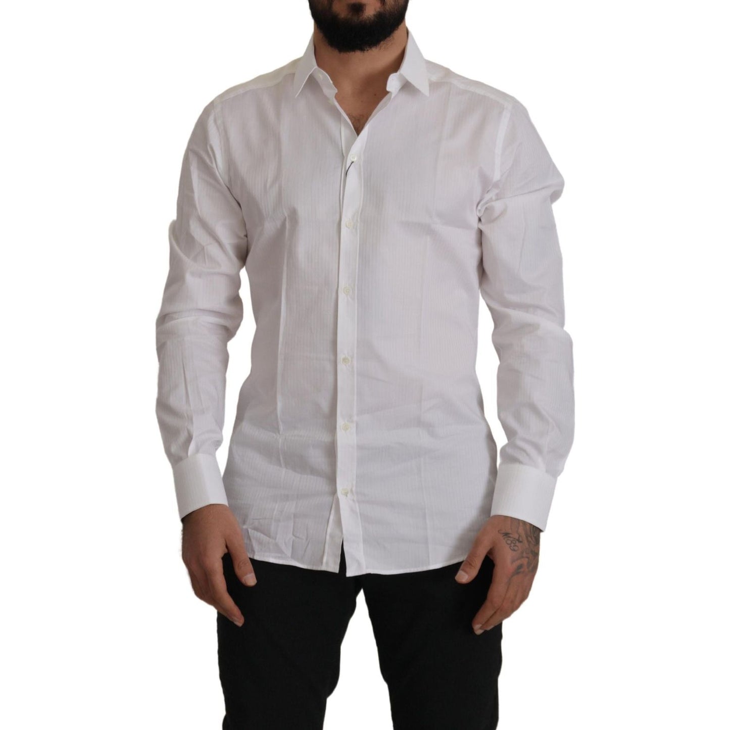 Dolce & Gabbana Elegant White Cotton Dress Shirt Dolce & Gabbana