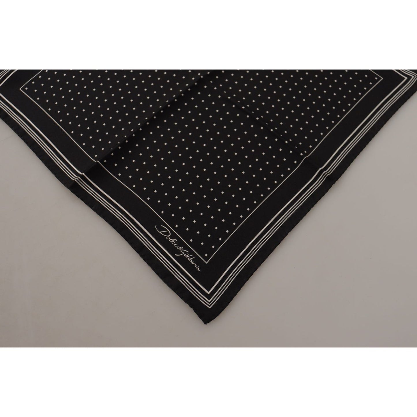 Dolce & Gabbana Elegant Black Silk Polka Dot Men's Scarf Dolce & Gabbana