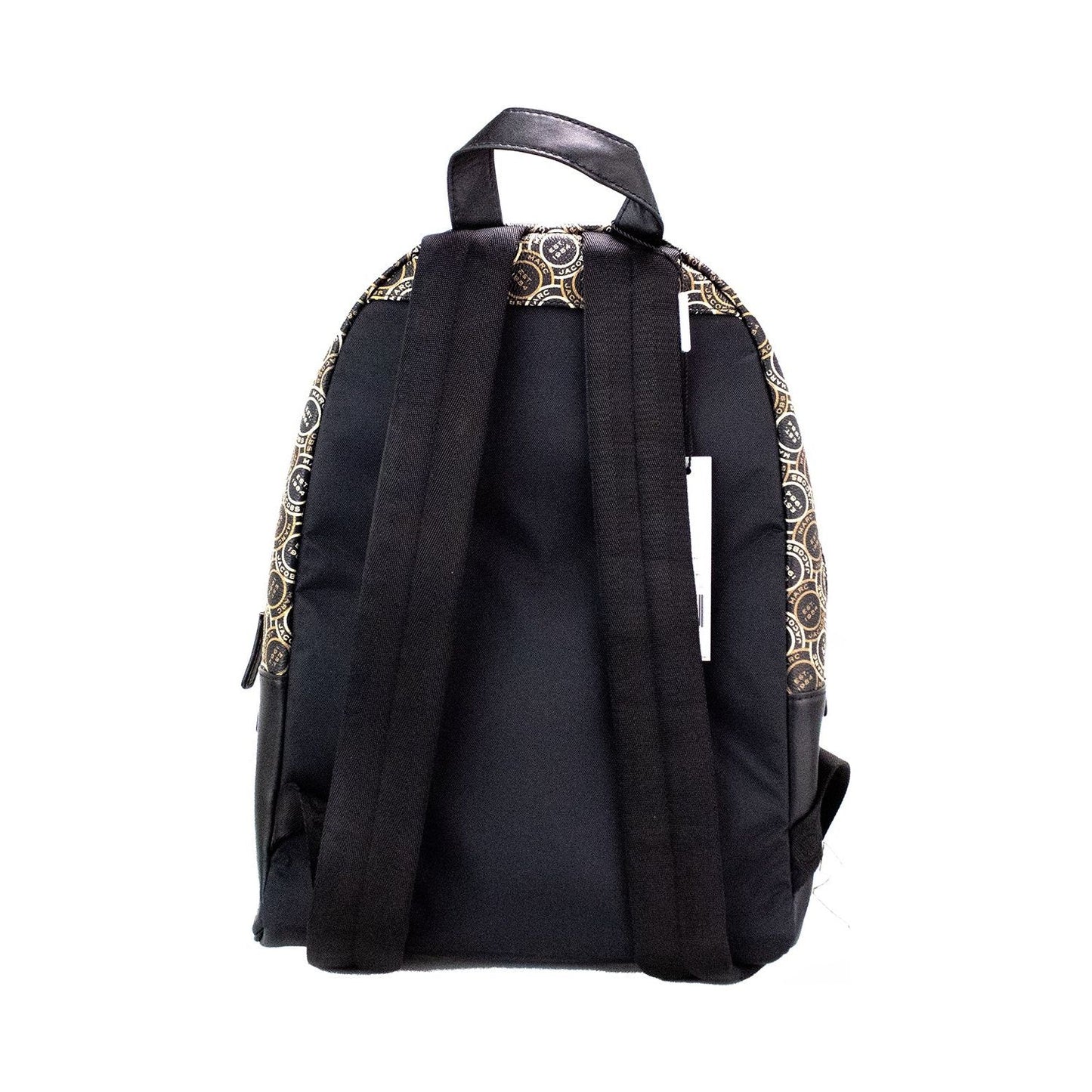 Marc Jacobs Signet Medium Black Logo Printed Leather Shoulder Backpack Bookbag Marc Jacobs