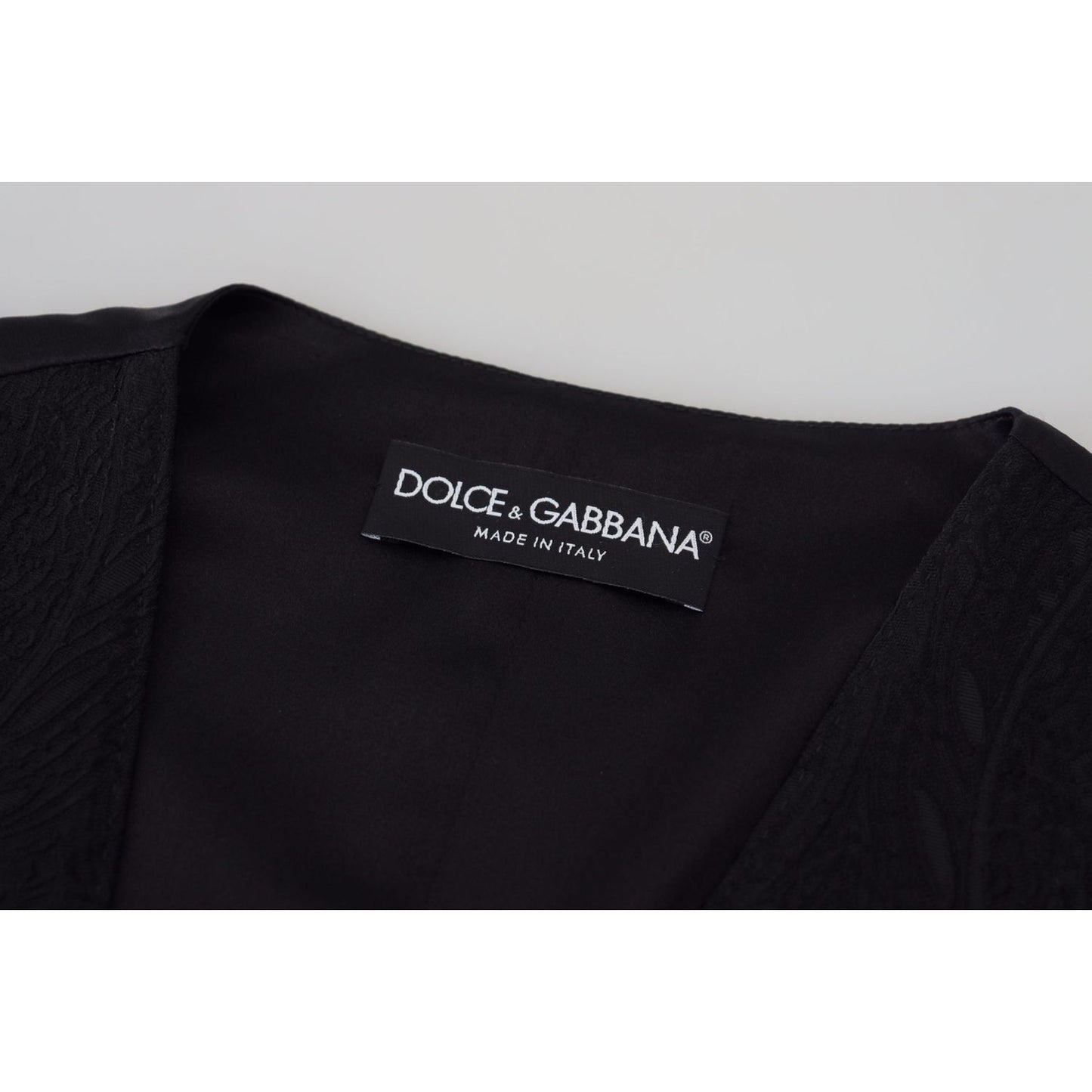 Dolce & Gabbana Elegant Black Silk Blend Waistcoat Vest Dolce & Gabbana